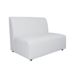 Valeria 2 Seater White Armless Sofa Rentals