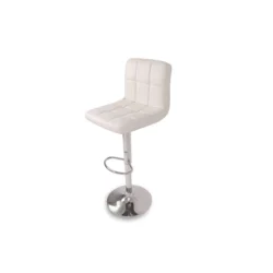 Valeria White Leather Bar Stool Chair Rentals