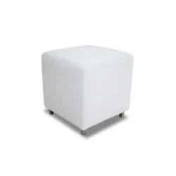 Valeria Cube White Ottoman Rentals