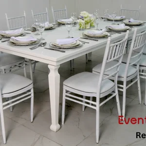 Avalon-dining-table-white-and-white-chivari-chairs-rental-dubai-scaled