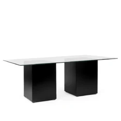 Azura Black Base- 240x120 Glass Top Dining Table Rentals