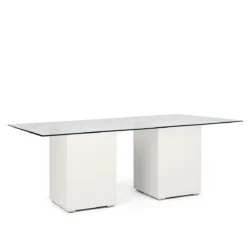 Azura White Base-240x120 Glass Top Dining Table Rentals