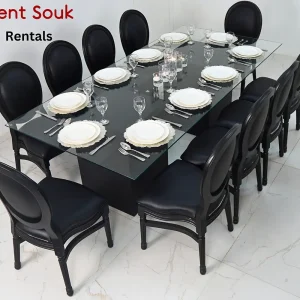Azzura-glass-dining-tabl-black-and-black-dior-wooden-chairs-rental (1)