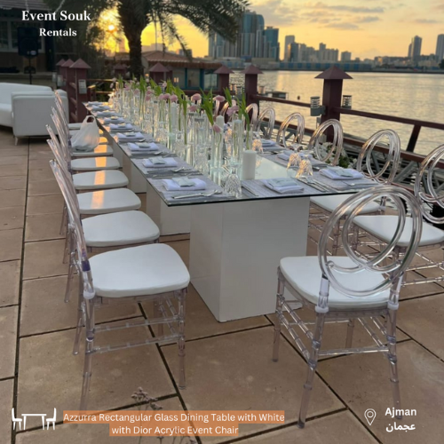 Azzurra-Rectangular-Glass-Dining-Table-with-White-Bases-dior-acrylic-chair (1) Azzurra-Rectangular-Glass-Dining-Table-with-White-Bases-dior-acrylic-chair (1)