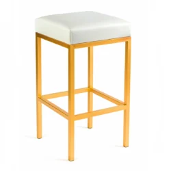 Catalonia Gold Barstool-White Cushion Rentals