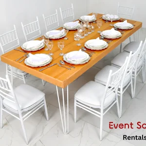 Isadora-rectangular-dining-table-and-white-chivari-chairs-rental-dubai