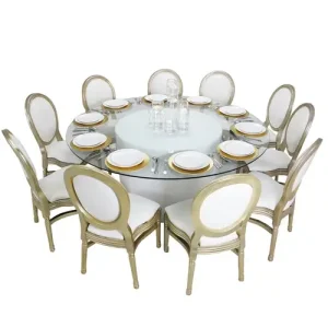 azzura-round-glass-dining-table-with-gold-louis-chair-rental1 (1)