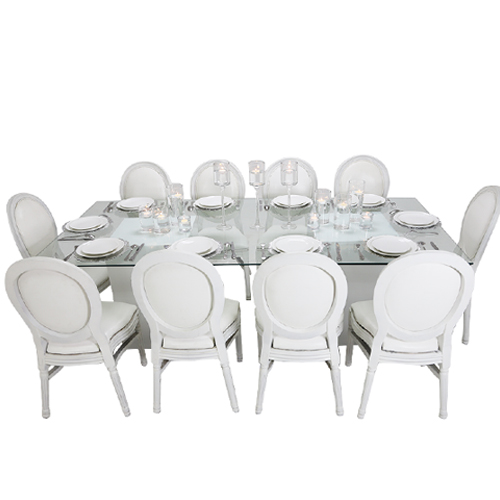 azzurra-glass-dining-table-white-with-white-louis-chair-rental-1 azzurra-glass-dining-table-white-with-white-louis-chair-rental-1