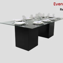 Azzurra Rectangular Glass Dining Table Black Rentals