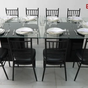 azzurra-rectangle-dining-black-glass-table-rental-and-black-chivari
