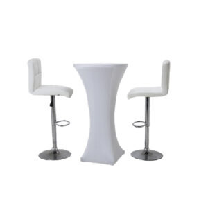 carla-cocktail-table-with-white-cover-and-bar-stool-rental