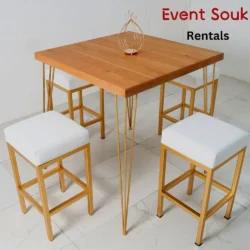 Isadora Square Rustic High Table & Stool Bar Rentals