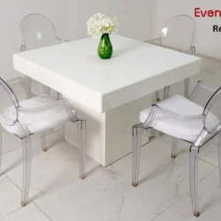 Melanie Square Dining Table with Dining Chairs Rental