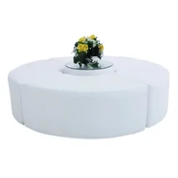 Valeria Circle White Ottoman Rentals