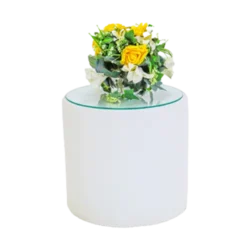 Valeria Round Side Table with Glass Top Rentals