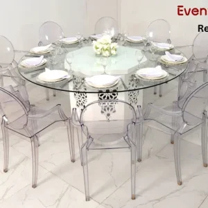 Azzura-glass-round-table-with-dior-acrylic-arm-chair-1-600x412
