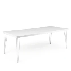 Isadora White Top-White Legs-220*110*75cm Dining Table Rentals