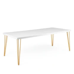Isadora White Top-Golden Legs-220*110*75cm Dining Table Rentals