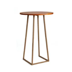 Linea Brown Top-Brown Base Round Cocktail Table Rentals