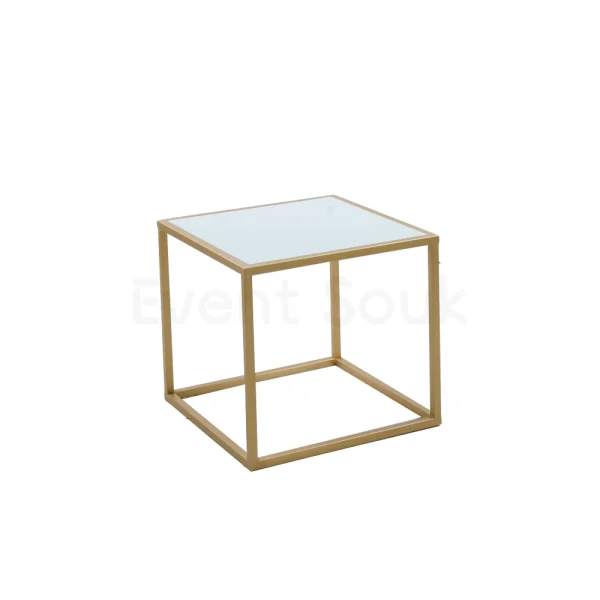 Mallorca-Side-Table-White-top-Gold-Base-Rentals