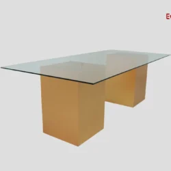 Azzurra Rectangle Glass Dining Table Gold Rentals