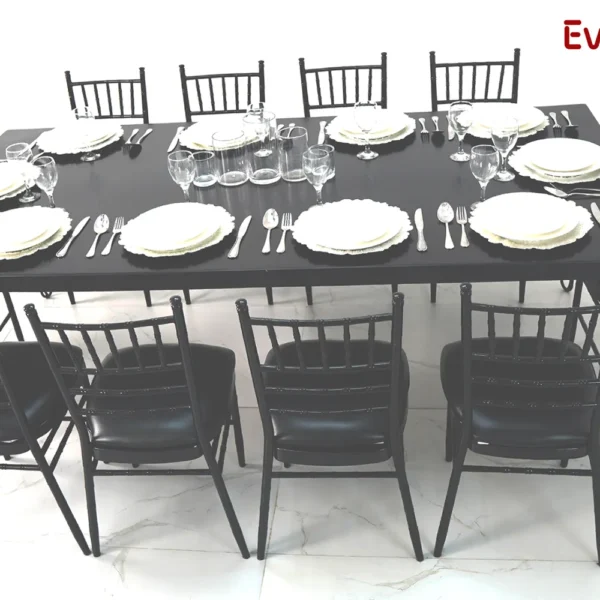 isadora-rectangle-dining-table-rental-black-with-chivari-chair-black-in-dubai isadora-rectangle-dining-table-rental-black-with-chivari-chair-black-in-dubai