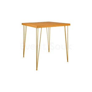 Isadora Square Rustic Cocktail Table Gold Rentals