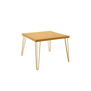 Isadora Square Rustic Dining Table Gold Rentals