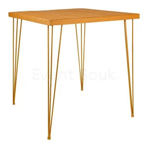 Isadora Square Rustic Cocktail Table Gold Rentals