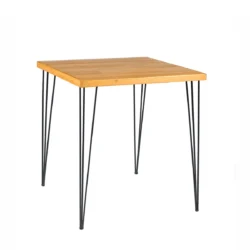 Isadora Rustic Top-Black Legs-100*100cm Cocktail Table Rentals