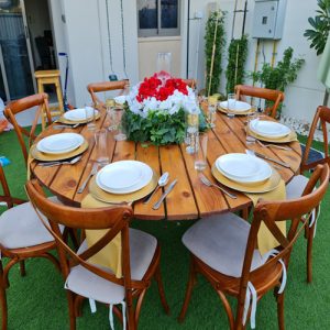 lozoya-wooden-dining-table-rental-with-cross-back-setup