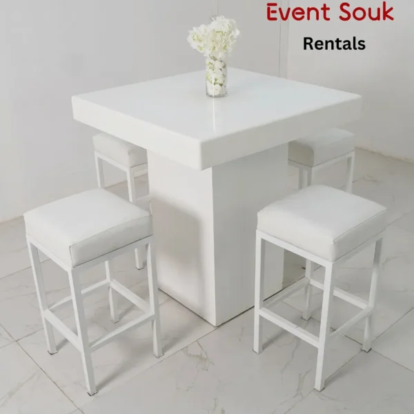 melanie-cocktail-square-table-rental-with-white-bar-stool melanie-cocktail-square-table-rental-with-white-bar-stool