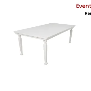 Avalon Dining Table 240*110 White Legs Rental