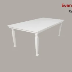 Avalon Dining Table 220*110 White Legs Rental