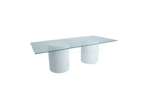 Azzurra Table Glass Top-Cora Bases-240*240*120*75