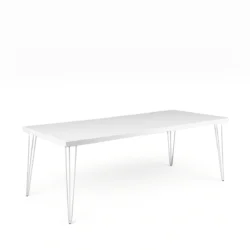 Isadora White Top-White Legs-190*70cm Dining Table Rentals