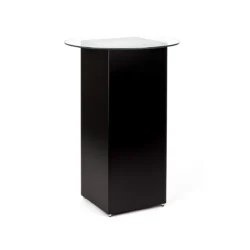 Azura Black Base-Round Glass Top Cocktail Table Rentals