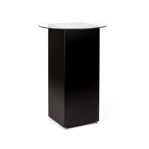 Azura Black Base-Round Glass Top Cocktail Table Rentals