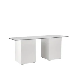 Azura White Base-190x70 Glass Top Dining Table Rentals