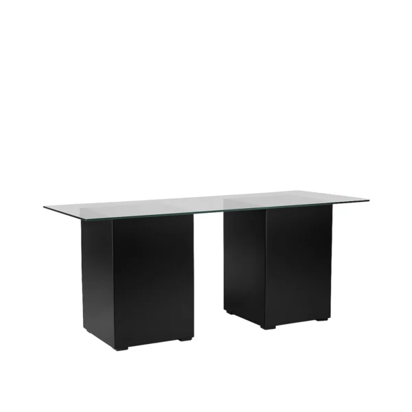 Azura Black Base-190x70 Glass Top Dining Table