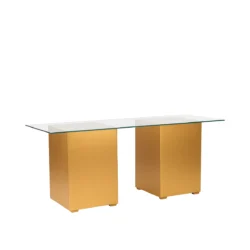 Azura Gold Base-190x70 Glass Top Dining Table Rentals