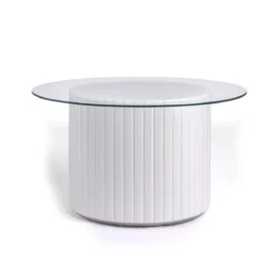 Cora White Base-Glass Top Coffee Table Rentals