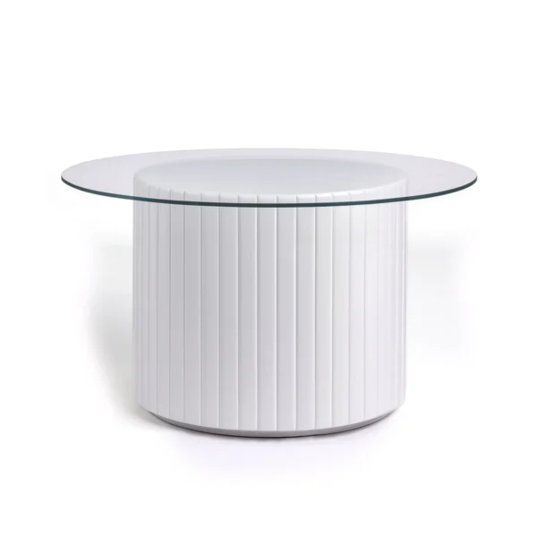 Cora White Base-Glass Top Coffee Table Rentals