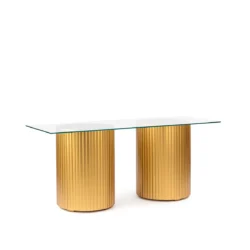 Cora Gold Base-190x70 Glass Top Dining Table Rentals
