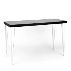 Isadora Black Top-White Legs-190*70cm Cocktail Table Rentals
