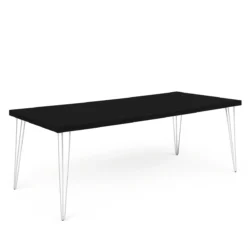 Isadora Black Top-White Legs-220*110*75cm Dining Table rentals