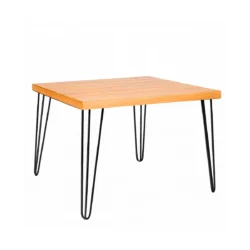 Isadora Rustic Top-Black Legs-100*100*75cm Dining Table