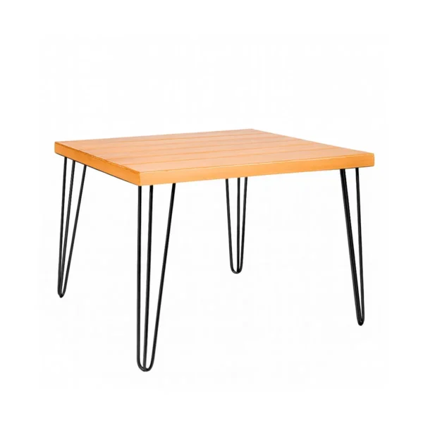 Isadora Rustic Top-Black Legs-100*100*75cm Dining Table