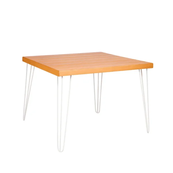 Isadora Rustic Top-White Legs-100*100*75cm Dining Table