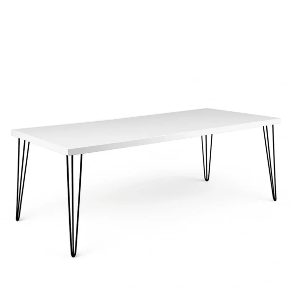 Isadora White Top-Black Legs-220*110*75cm Dining Table Rentals (Copy)